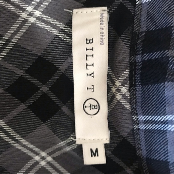 Billy T Lace Up Back Plaid Button Up Top - Picture 7 of 8